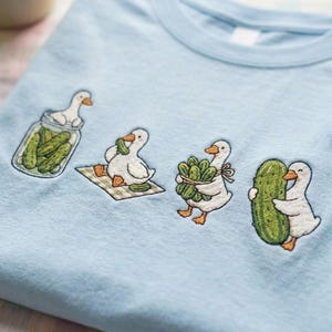 Broderad Pickle Silly Goose-tröja, Just A Pickle Goose-tröja, rolig Pickle Lover-tröja, Silly Goose-tröja, inläggningssäsongspresent