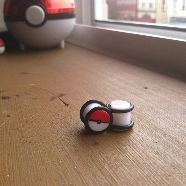 Pokeball Hand Painted 2-sided Plugs