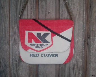 Vintage Northrup King red clover seed sack Recreated cross-body bag