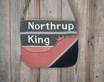 1960's Northrup King seed sack upcycled messenger bag