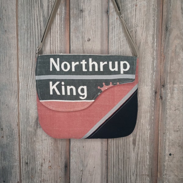 1960's Northrup King seed sack upcycled messenger bag