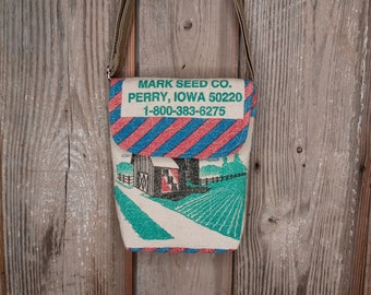 Reclaimed Mark Seed Co. sack upcycled small crossbody