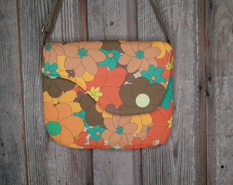 1970s maximalist flowers fabric and cargo pants cross body handbag