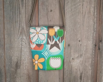 Floral Mid Century style small cross body