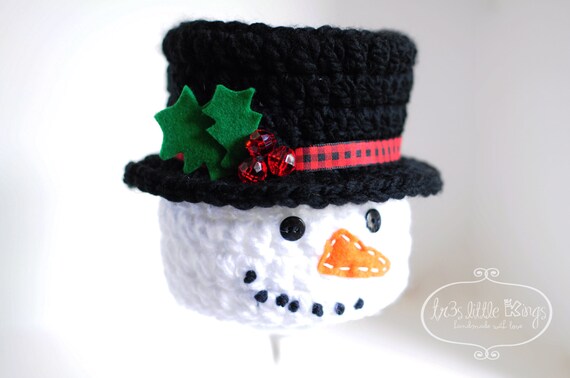 Felt Holly Top Hat Snowman Christmas 