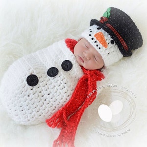 Snowman set newborn prop swaddle sack, snowman cocoon NEWBORN, Christmas baby, photo prop snowman baby  SHIPS IN 2 weeks-Made to Order