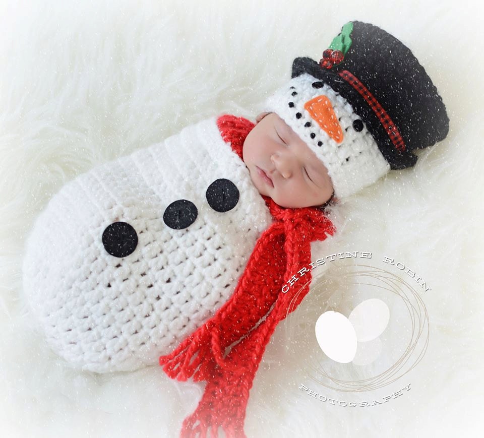 Snowman set newborn prop swaddle sack, snowman cocoon NEWBORN, Christmas baby, photo prop snowman baby  SHIPS IN 2 weeks-Made to Order