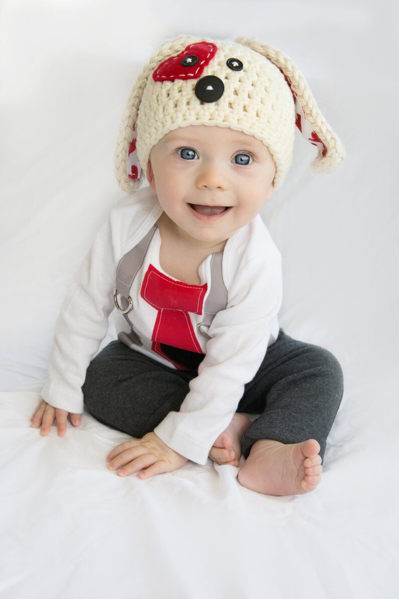 Puppy Hat Newborn Hat Boy Valentines Photo Prop Boy Puppy Etsy