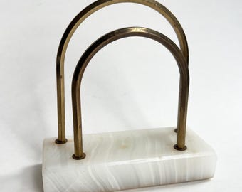 Art Deco Onyx and Brass Letter or Mail Holder