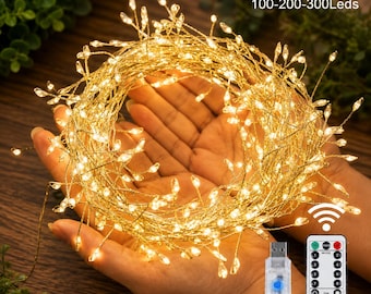USB LED Copper Wire String Lights with Remote | 3M 6M 9M Fairy Lights | Bedroom Wedding Party Patio Home Decorative Lighting