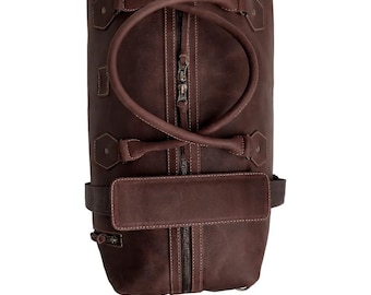 The Weekender Travel Leather Duffle Bag Brown