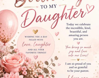 Tarjeta de cumpleaños para hija