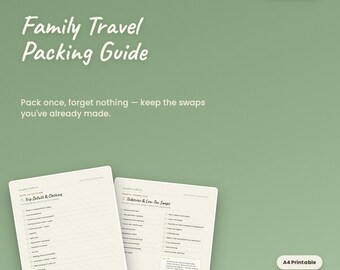 Packliste für schadstoffarme Familienreisen (zum Ausdrucken) | Checkliste für schadstofffreie Toilettenartikel für Mütter