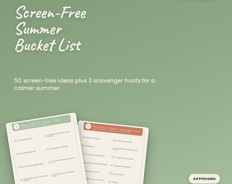 Sommer ohne Bildschirme – druckbare Bucket List