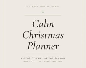 Minimalistischer Weihnachtsplaner zum Ausdrucken für Mütter | Ruhiger Feiertagsplaner mit Geschenkeliste, Speiseplan und Weihnachtsroutine | Für Kinder