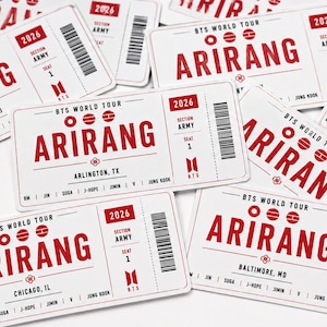 K-Pop Concert Freebie Stickers | World Tour | Concert Ticket Stickers