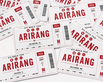 K-Pop Concert Freebie Stickers | World Tour | Concert Ticket Stickers