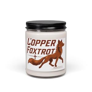 Vela Copper Foxtrot em pote de soja de 255g | Ilustração de raposa, Salmo 91:5-11