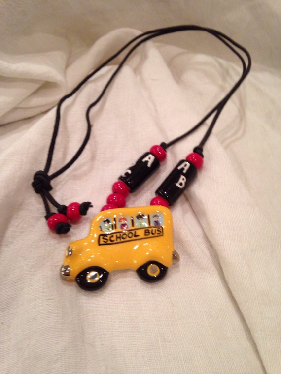 Flying Colors School Bus Pendant Necklace  what F… - image 2