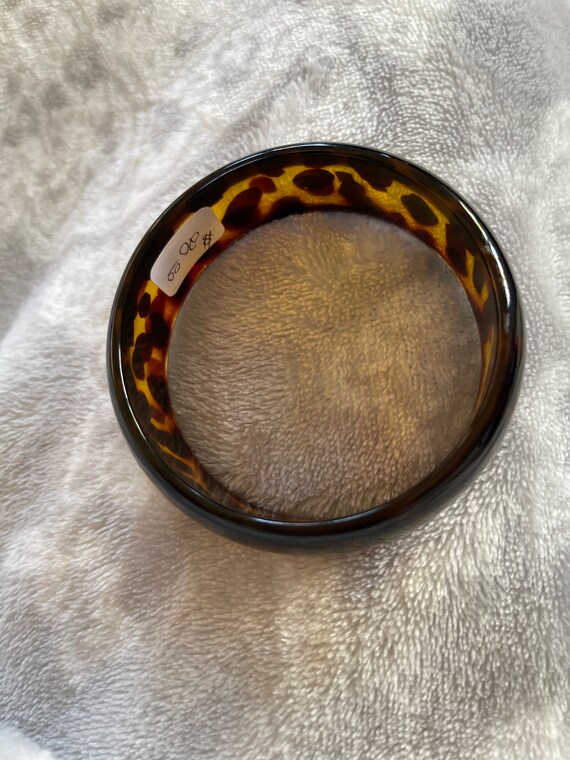 Thick Root Beer Spotted Lucite Cuff Bangle Bracel… - image 5
