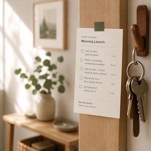 ADHD Routine Cards Printable — 16 Visual Routine Checklists for Adults, Morning Evening Work Routines with Bad Day Versions, Instant PDF