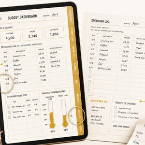 ADHD Budget Planner Digital GoodNotes — Guilt Free iPad Money Tracker, 72h Impulse Pause, Money Bad Day, Bills, Debt + How To Guide