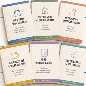ADHD Planner Bundle Printable — Daily Planner, Cleaning, Medication Log, Budget, Routine Cards, Habit Tracker + Bad Day Pages, PDF