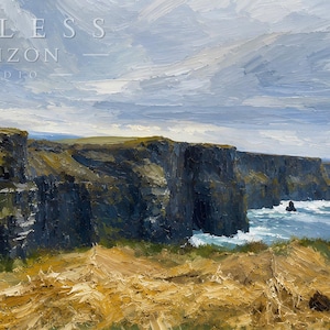 Pintura al óleo de los Acantilados de Moher / Arte para televisores Samsung Frame (Descarga digital)