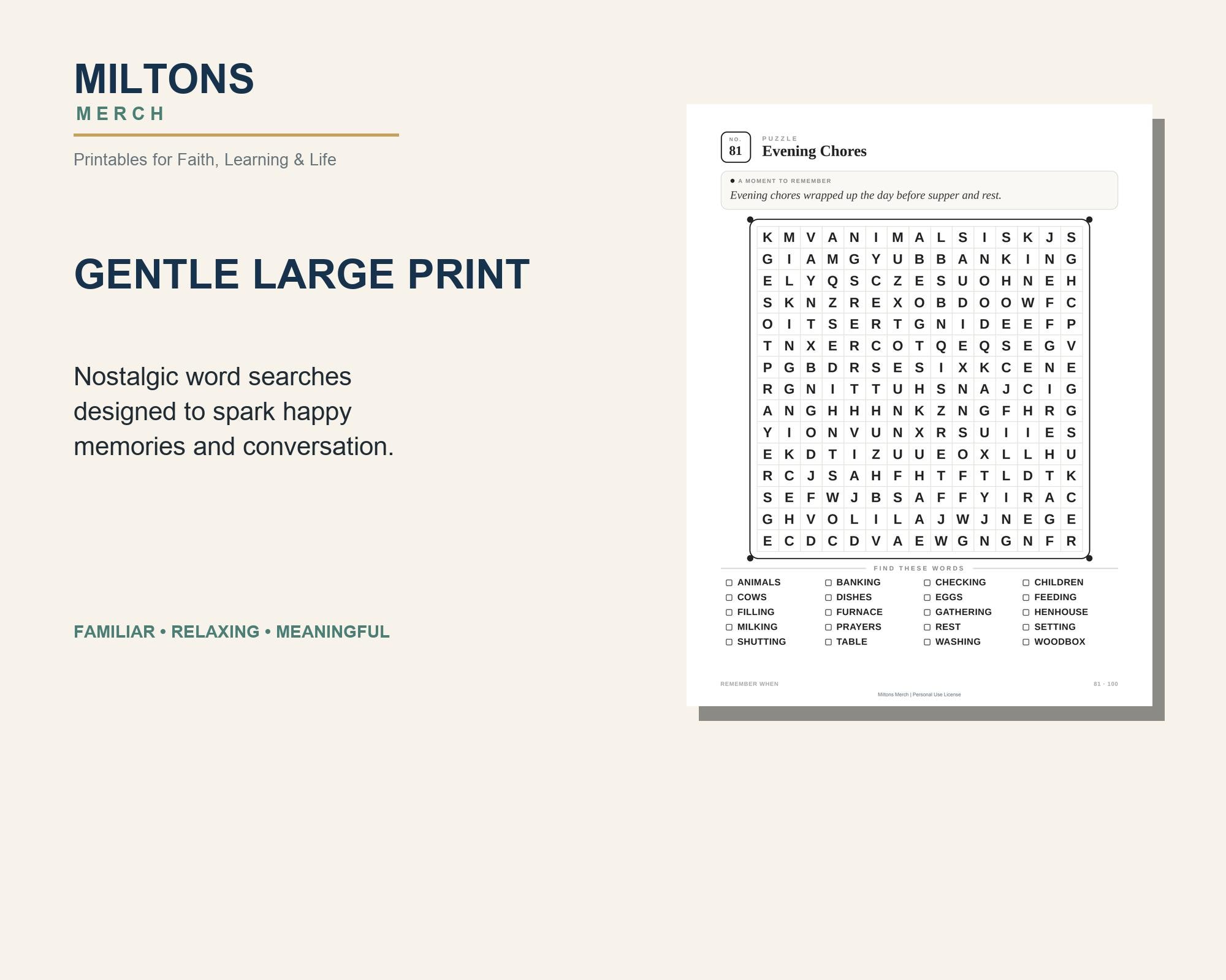 Large Print Word Search Puzzles for Seniors, Homeplace Heritage Memory Care (PDF) preview 4