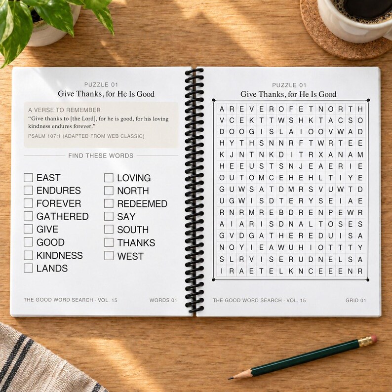 The Good Word Search Vol 15, Give Thanks Thanksgiving Bible Puzzles (Spiral Bound) image 2