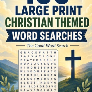 100 Large Print Christian Word Searches, Bible Themed Puzzles (PDF) imagem 2