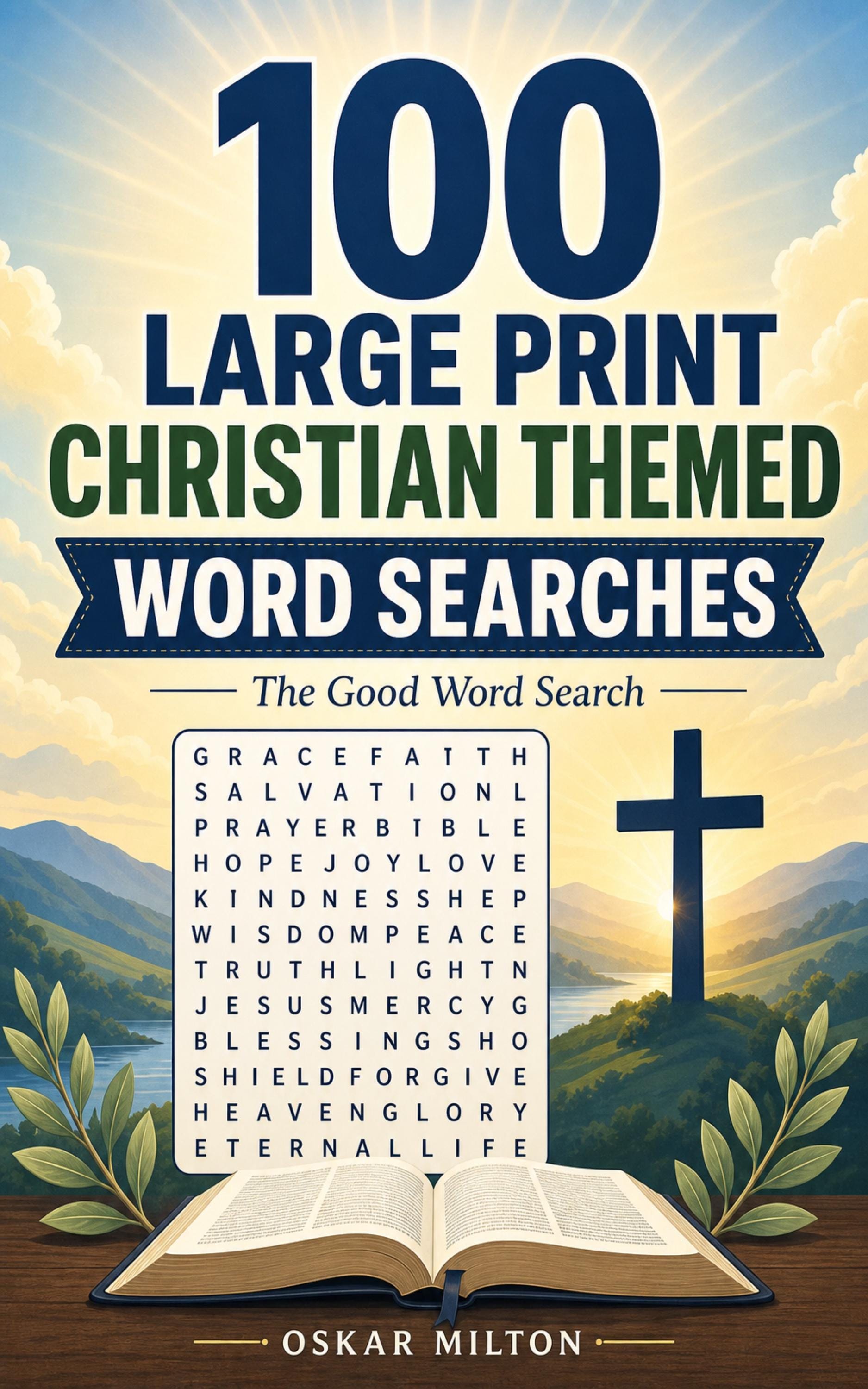 100 Large Print Christian Word Searches, Bible Themed Puzzles (PDF) cover