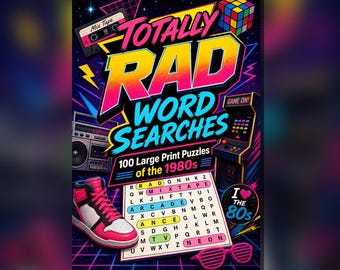 1980s Word Search Book, Large Print Puzzles, Gen X Nostalgia Activity (Spiral Bound)