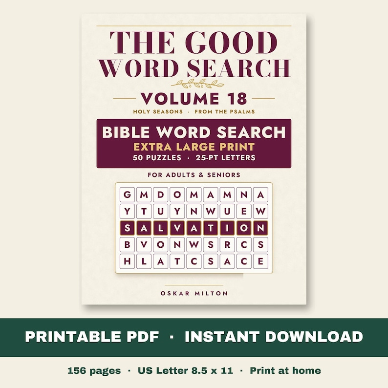 The Good Word Search Vol 18, Holy Seasons Bible Puzzles (PDF Download) image 1