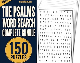 150 Psalmen in Großdruck – Wortsuchrätsel-Paket, christliche Aktivität für Senioren (PDF)
