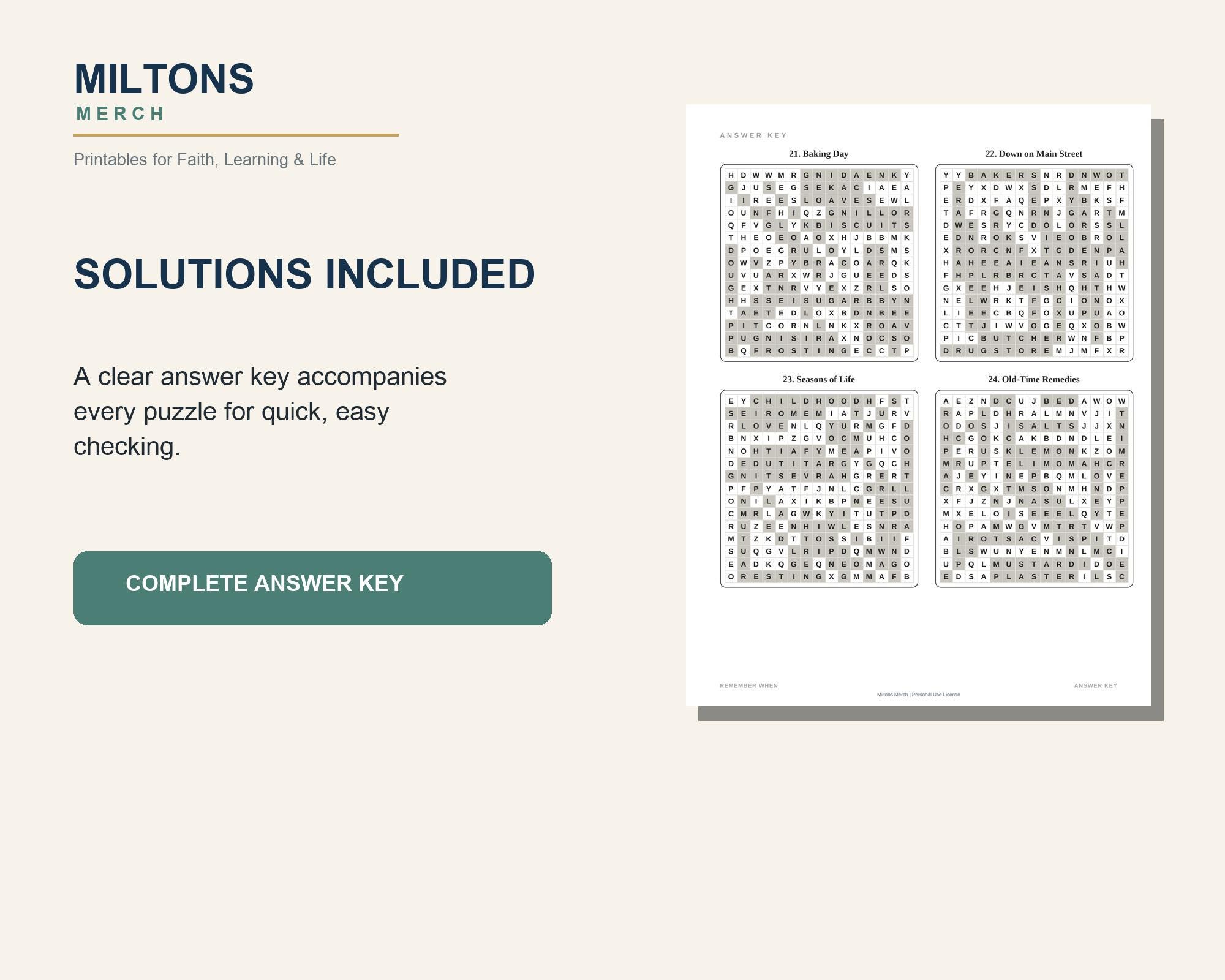 20 Large Print Nostalgic Word Searches for Seniors (PDF) preview 5
