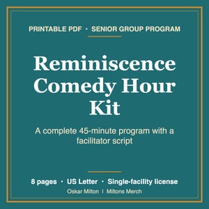 Actividad de reminiscencia para personas mayores, programa grupal de 45 minutos con guion, PDF imprimible