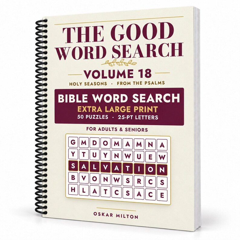 The Good Word Search Vol 18, Holy Seasons Bible Puzzles, Extra Large Print (Spiral Bound) image 1