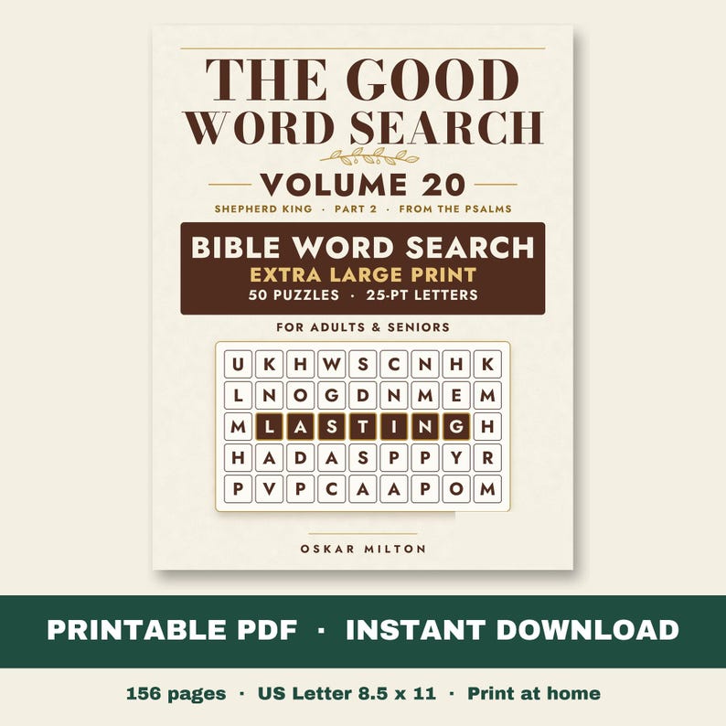 Bibel-Wortsuche Band 20, Hirtenkönig Teil 2, Extra Großdruck (PDF-Download) Bild 1