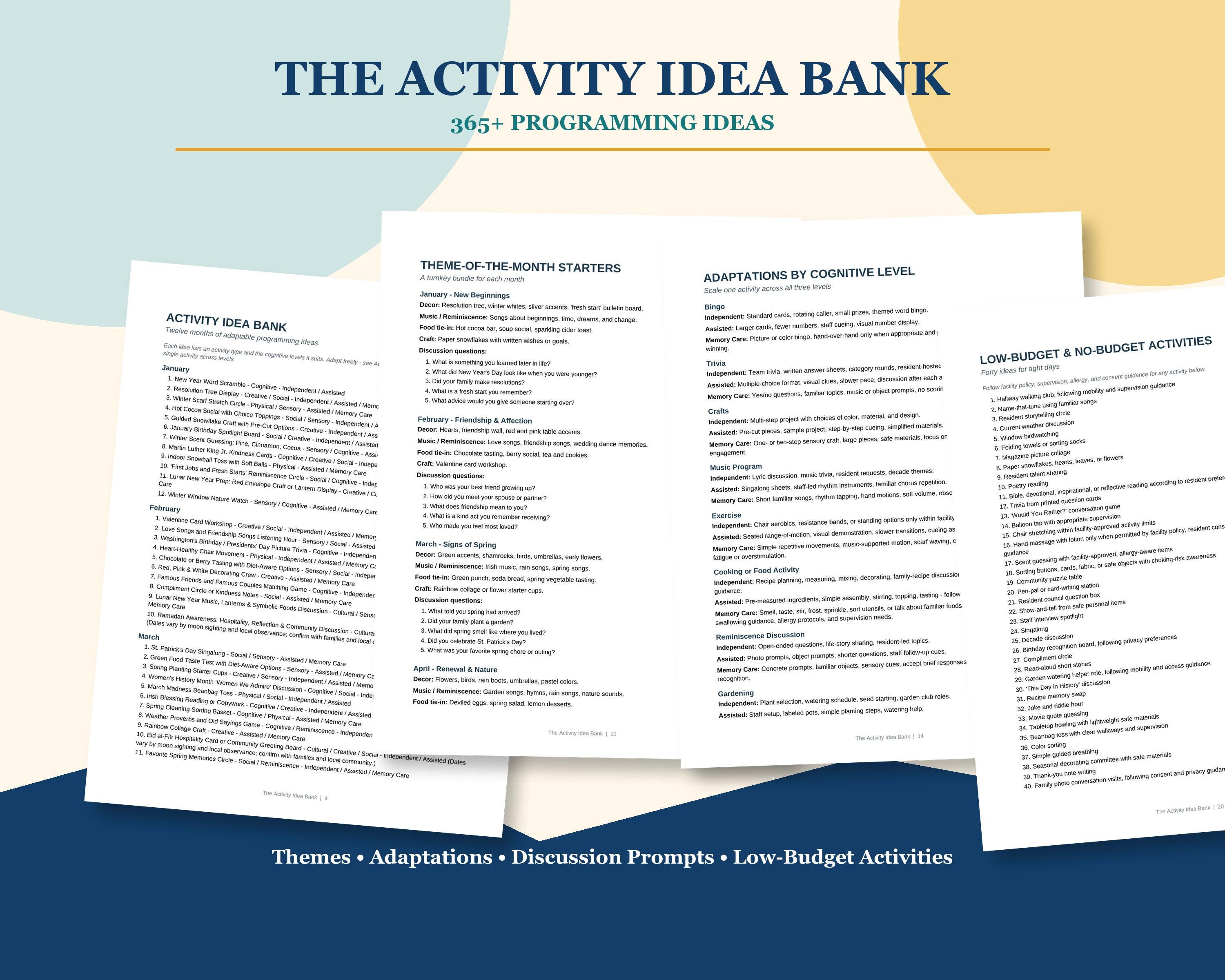 Activity Director Planner Bundle, Fillable PDF & Printable, Senior Living Activity Calendar and Documentation Logs preview 6