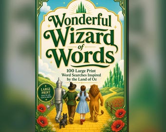 Large Print Oz Word Search Puzzles, 100 Themes, Spiral Bound Book