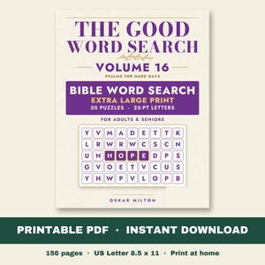 Psalmy na trudne dni – wyszukiwanka słów, bardzo duży druk, 50 łamigłówek (do pobrania w formacie PDF) zdjęcie 1