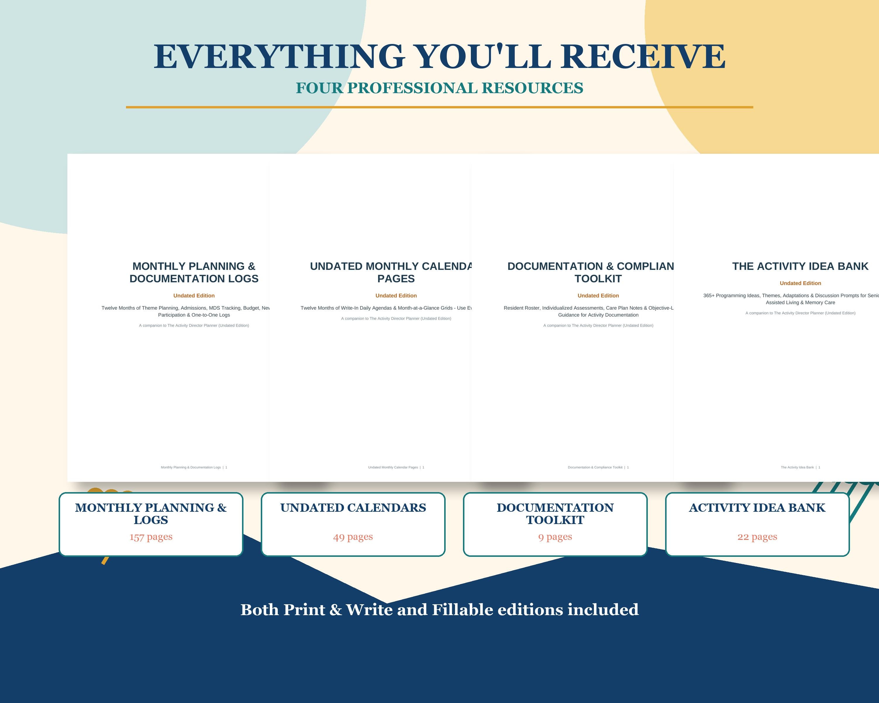 Activity Director Planner Bundle, Fillable PDF & Printable, Senior Living Activity Calendar and Documentation Logs preview 2