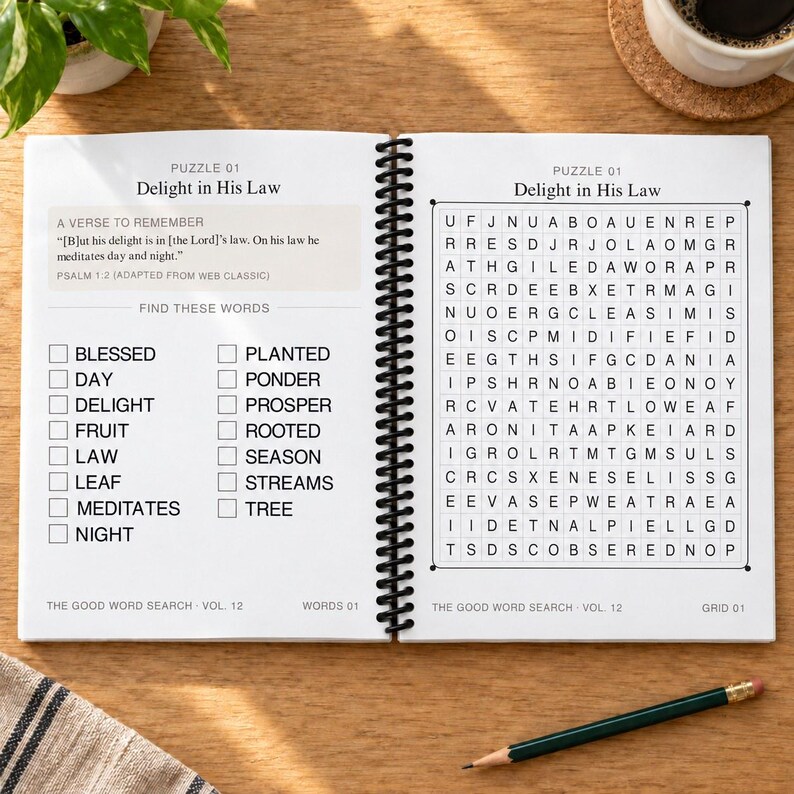 The Good Word Search Vol 12: Every Psalm Part 1 Bible Puzzles (Spiral Bound) 画像 2
