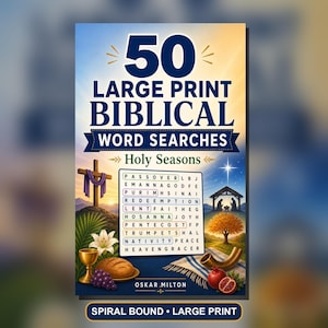 Holy Seasons Large Print Word Search Puzzles, 50 Bible Activity Book (Spiral Bound) Bild 1