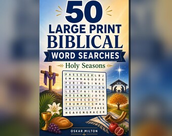Holy Seasons Large Print Word Search Puzzles, 50 Bible Activity Book (Spiral Bound)