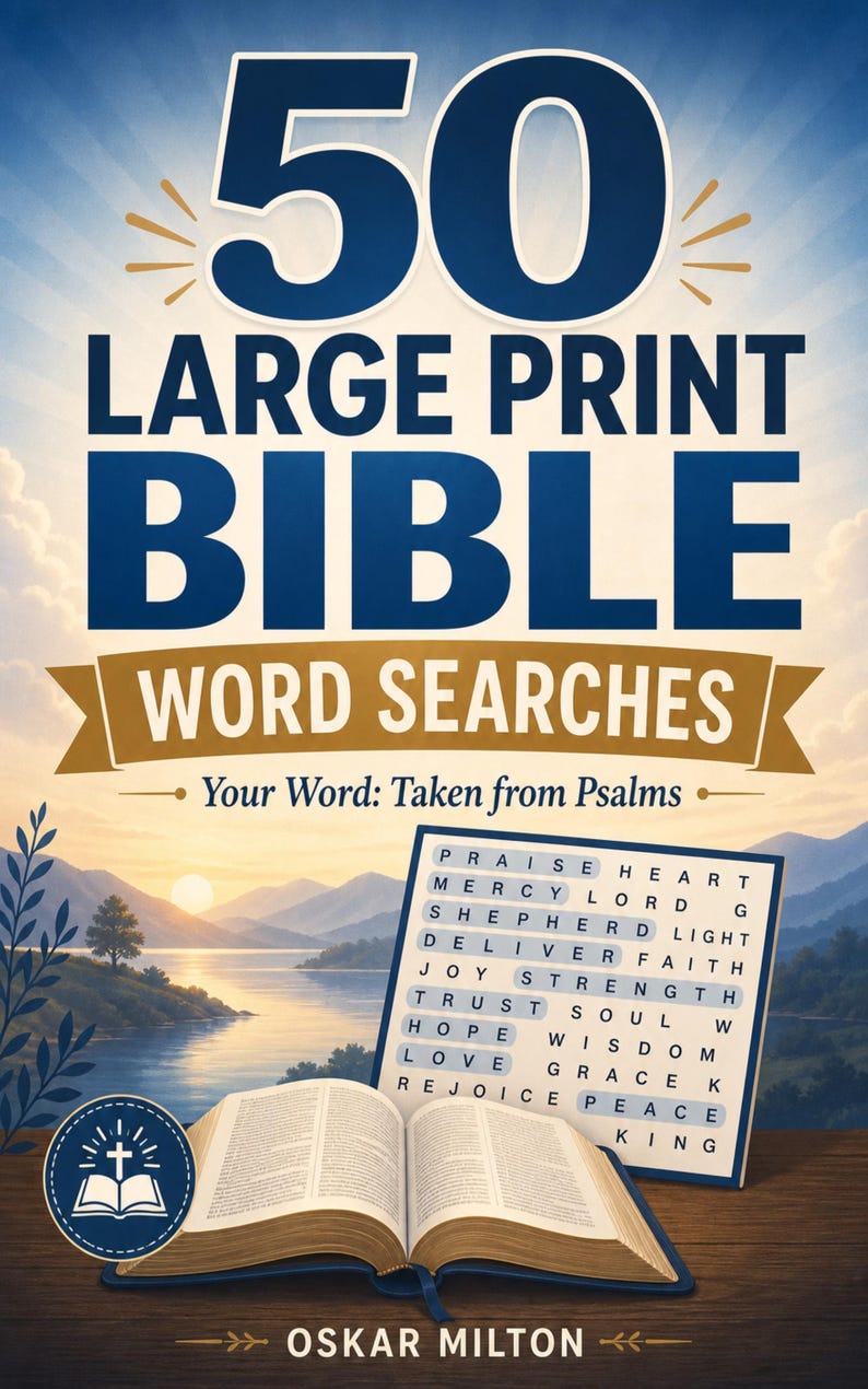 Large Print Psalm 119 Word Search Book, 50 Bible Puzzles for Adults (Spiral Bound) image 2