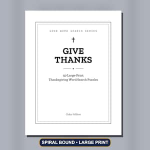 Remercier : 50 mots mêlés sur les psaumes de Thanksgiving en gros caractères (Livre à spirale) image 1