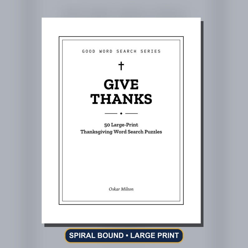 Remercier : 50 mots mêlés sur les psaumes de Thanksgiving en gros caractères (Livre à spirale) image 1