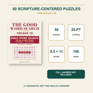 The Good Word Search Vol 12: Every Psalm Part 1 Bible Puzzles (Spiral Bound) 画像 7